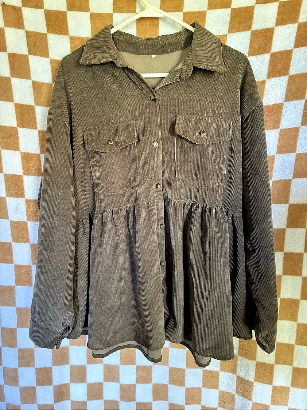 Brown Corduroy Utility Jacket